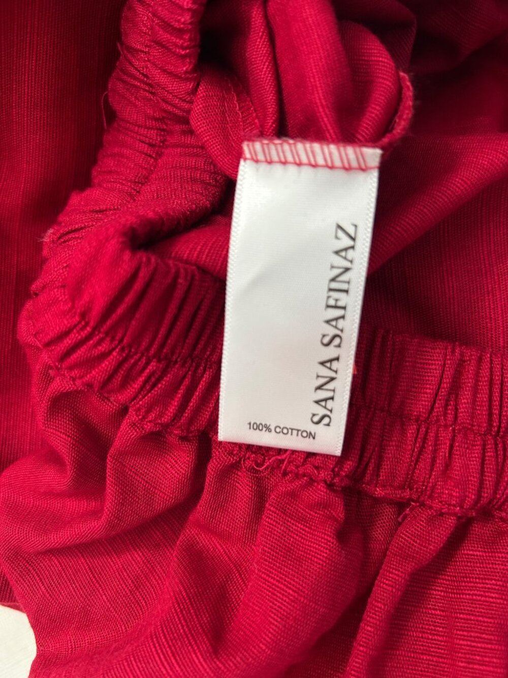 Sana Safinaz Cranberry 100% Cotton Pull-On Pants Women's Medium Relaxed Casual - Picture 6 of 7